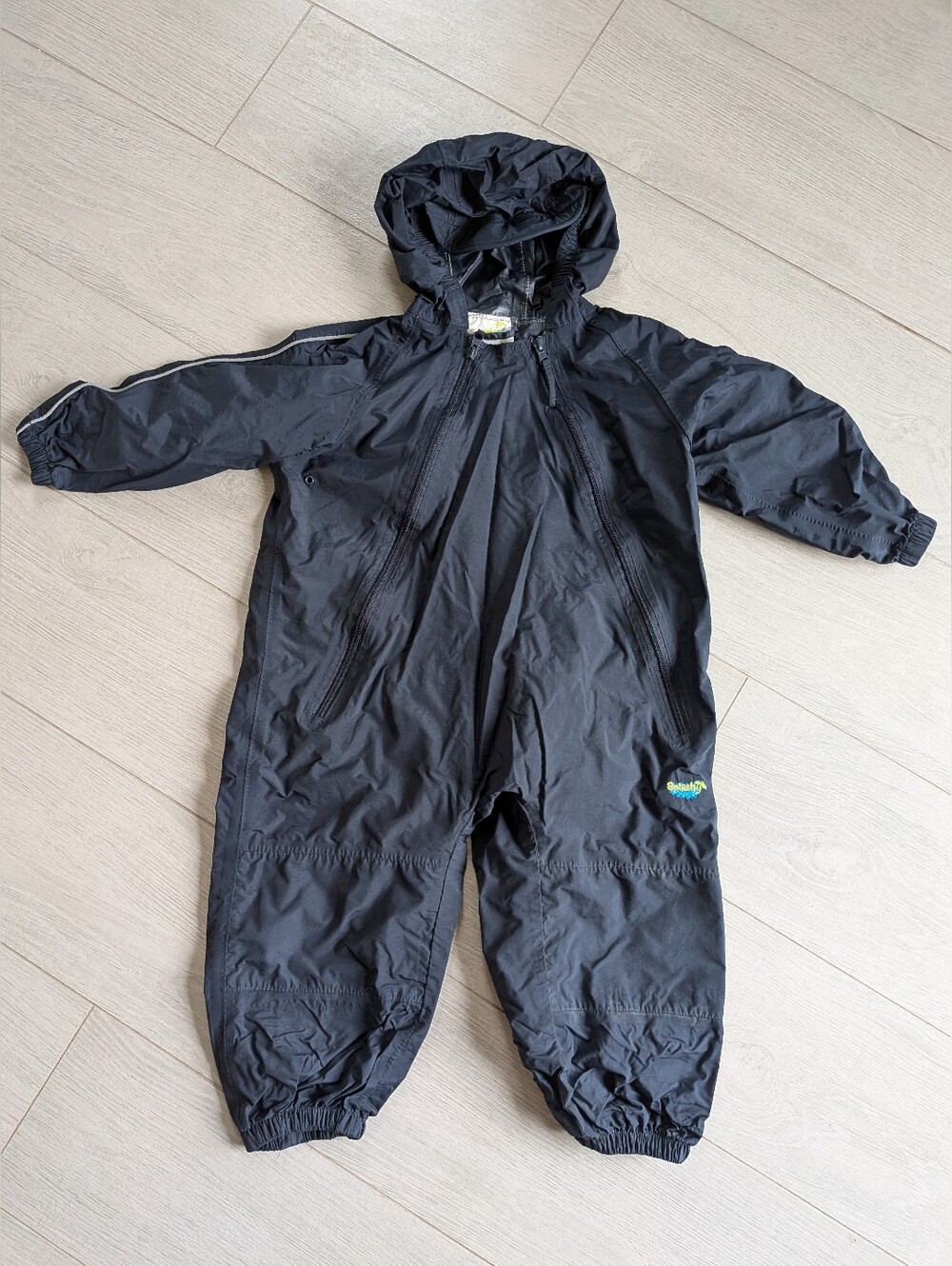 Splashy Navy Size 3 Kids' Hooded Rain Jumpsuit